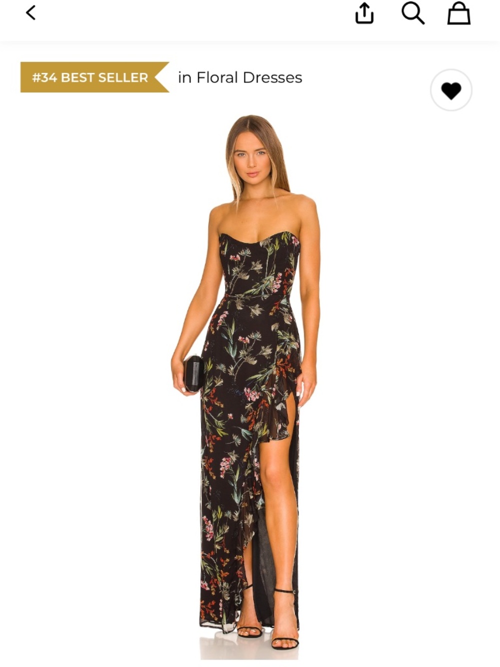 Katie May Baby Cakes Gown in Black Floral